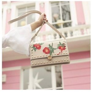 Topshop Ocean Pearl Embroidered Crossbody Bag